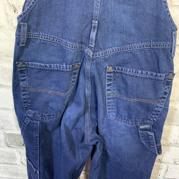 Vintage 90s Y2K Silver Jeans Denim Bib Overalls - Picture 8 of 16